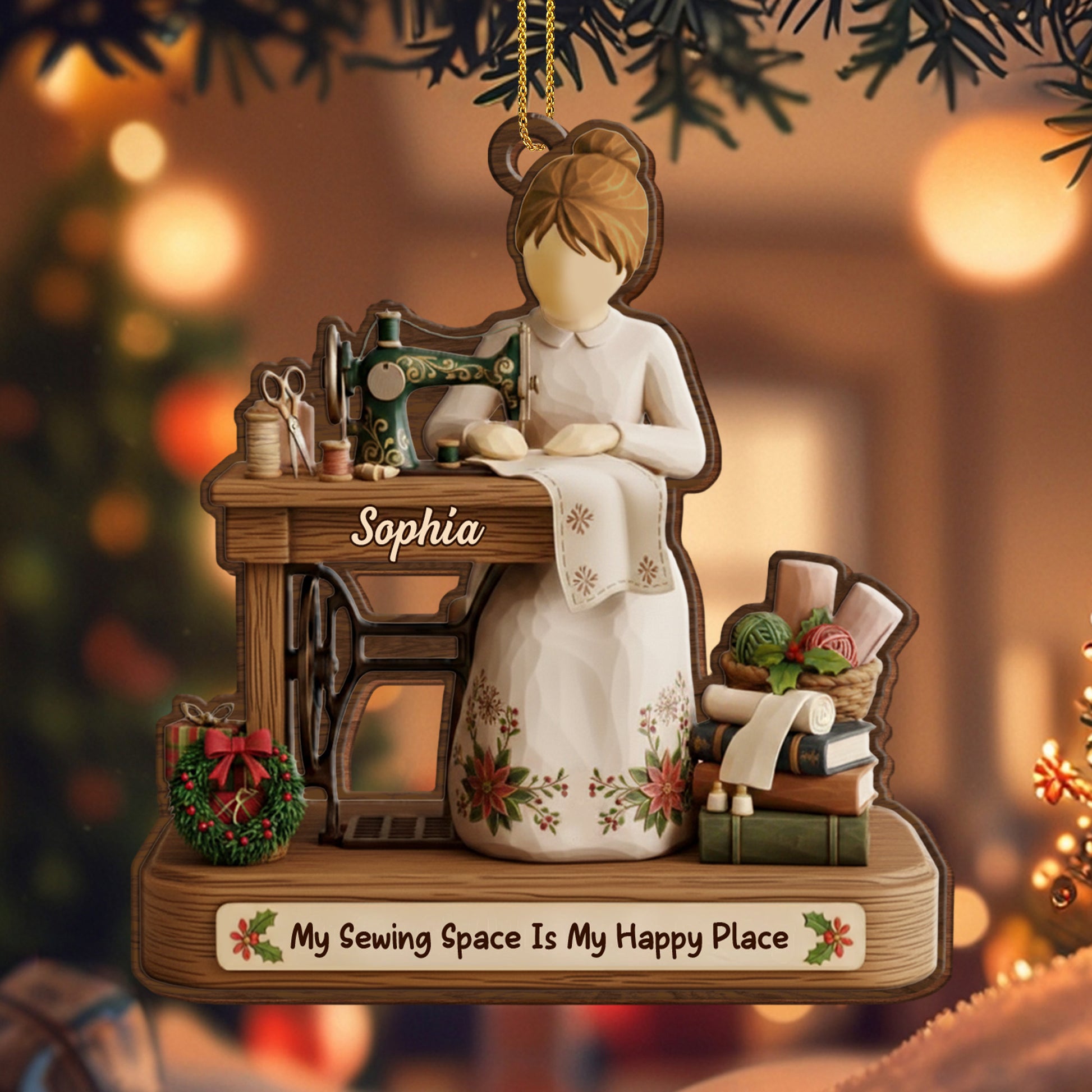 My Sewing Space Is My Happy Place, Sewing Machine And Scissors