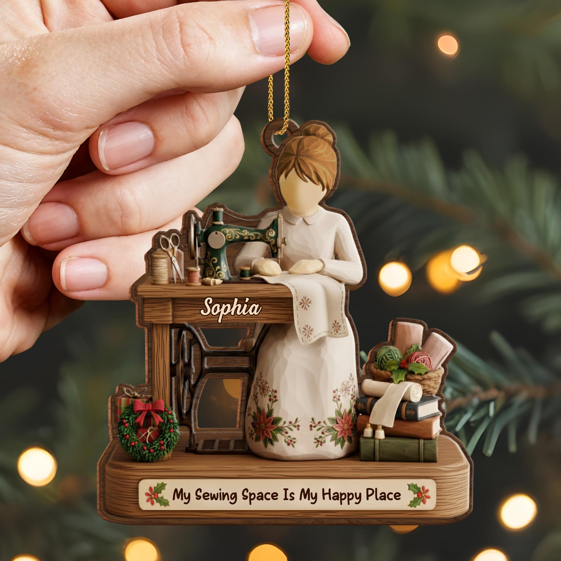 My Sewing Space Is My Happy Place, Sewing Machine And Scissors