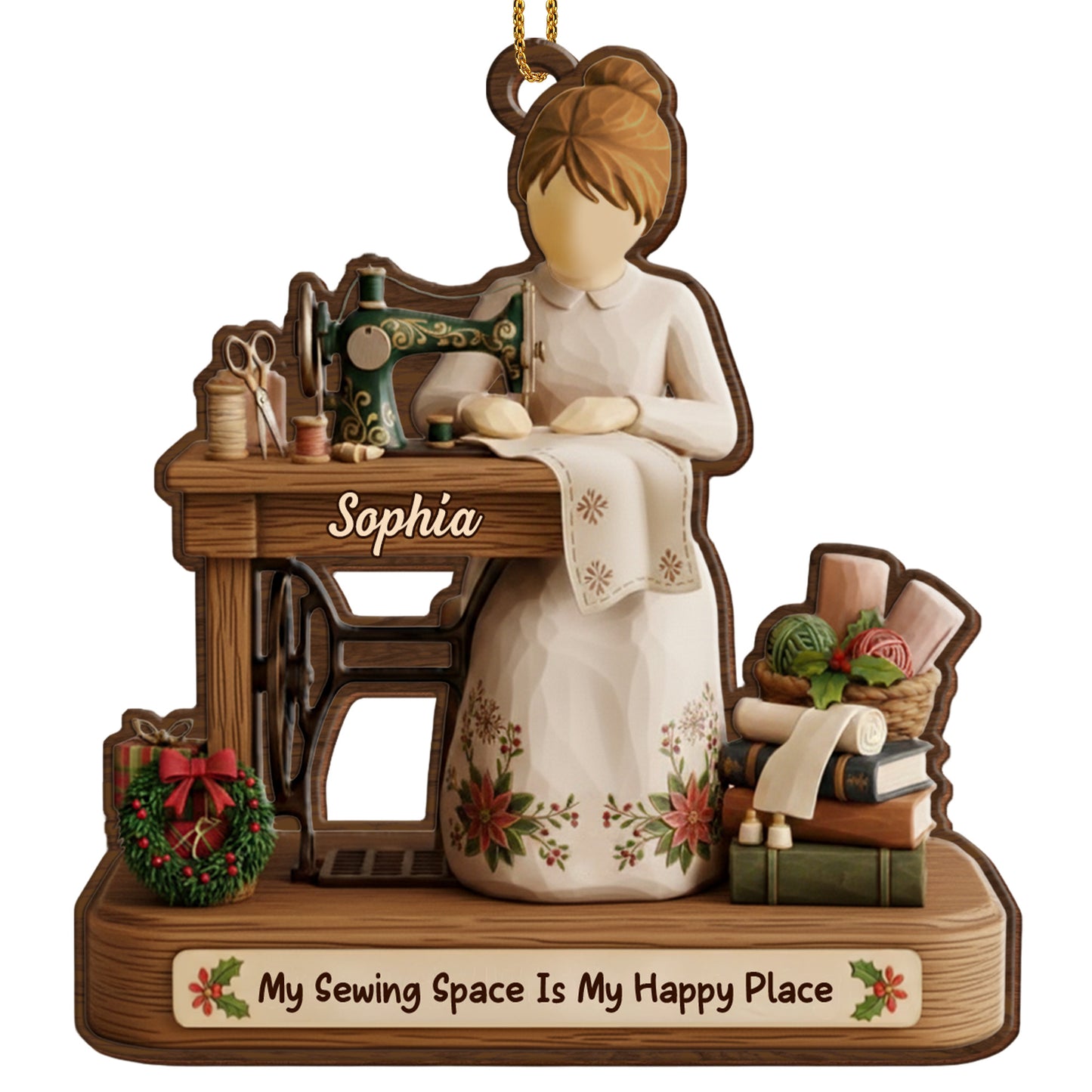 My Sewing Space Is My Happy Place, Sewing Machine And Scissors