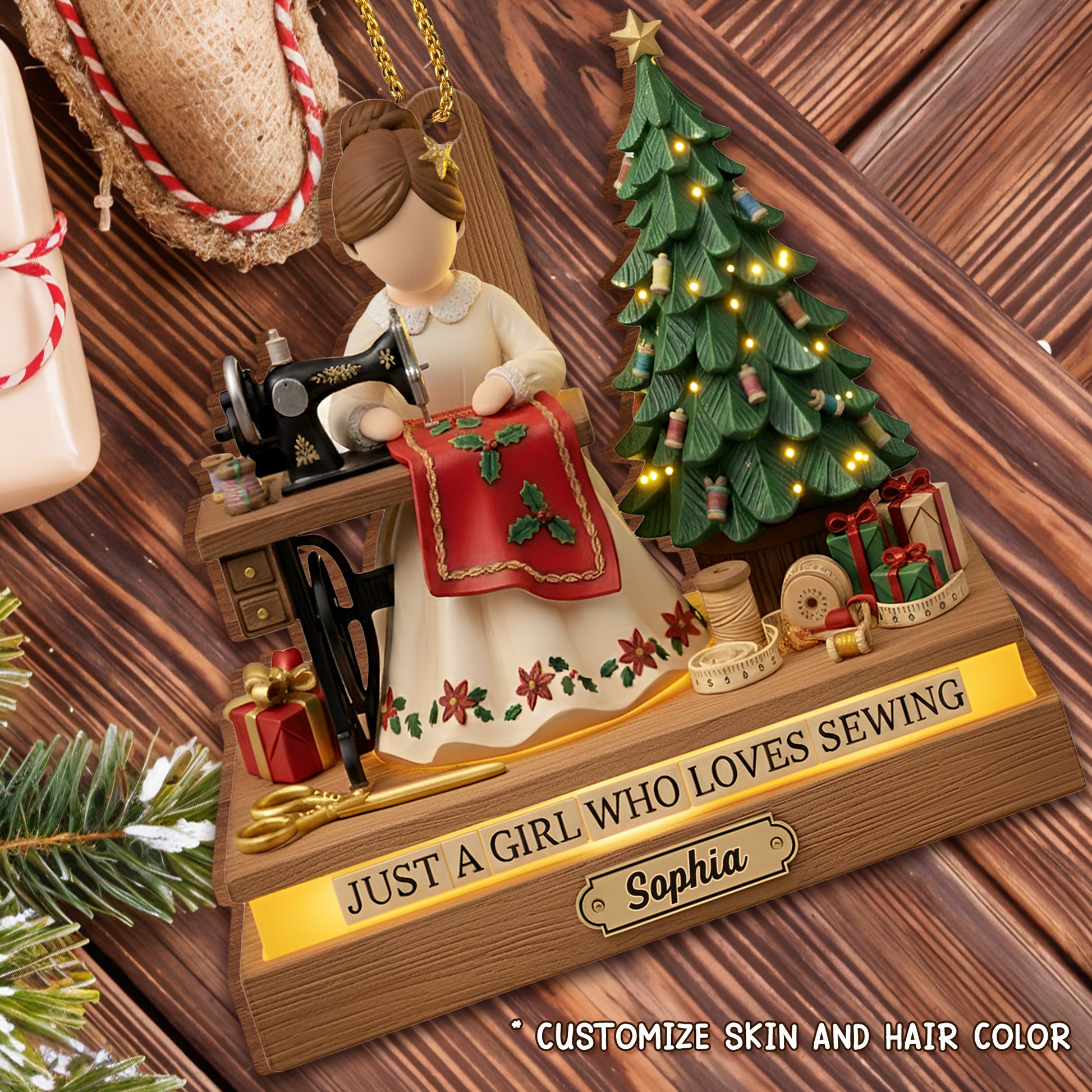 Just A Girl Who Loves Sewing, Christmas Tree, Gifts