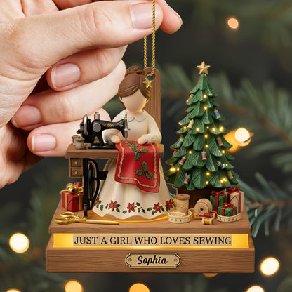 Just A Girl Who Loves Sewing, Christmas Tree, Gifts