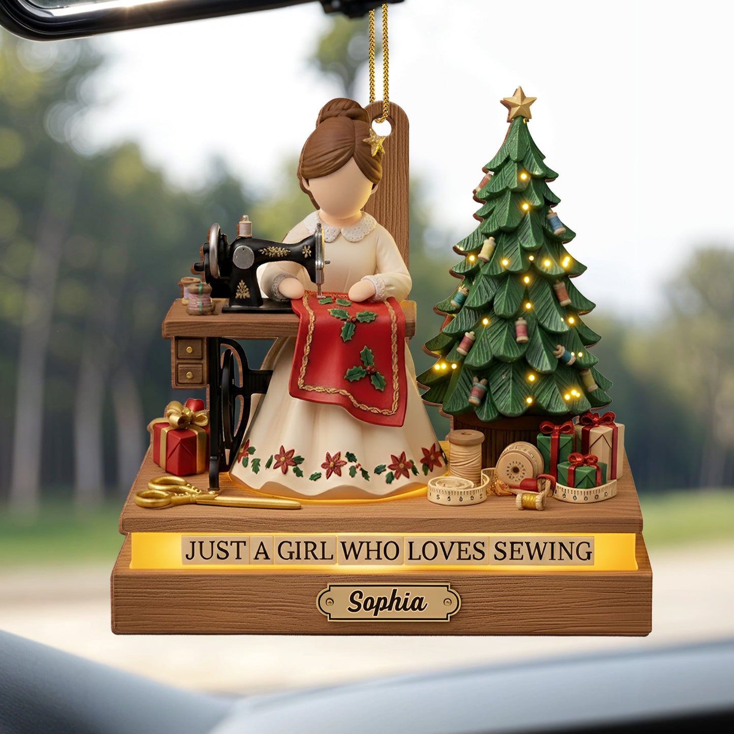 Just A Girl Who Loves Sewing, Christmas Tree, Gifts