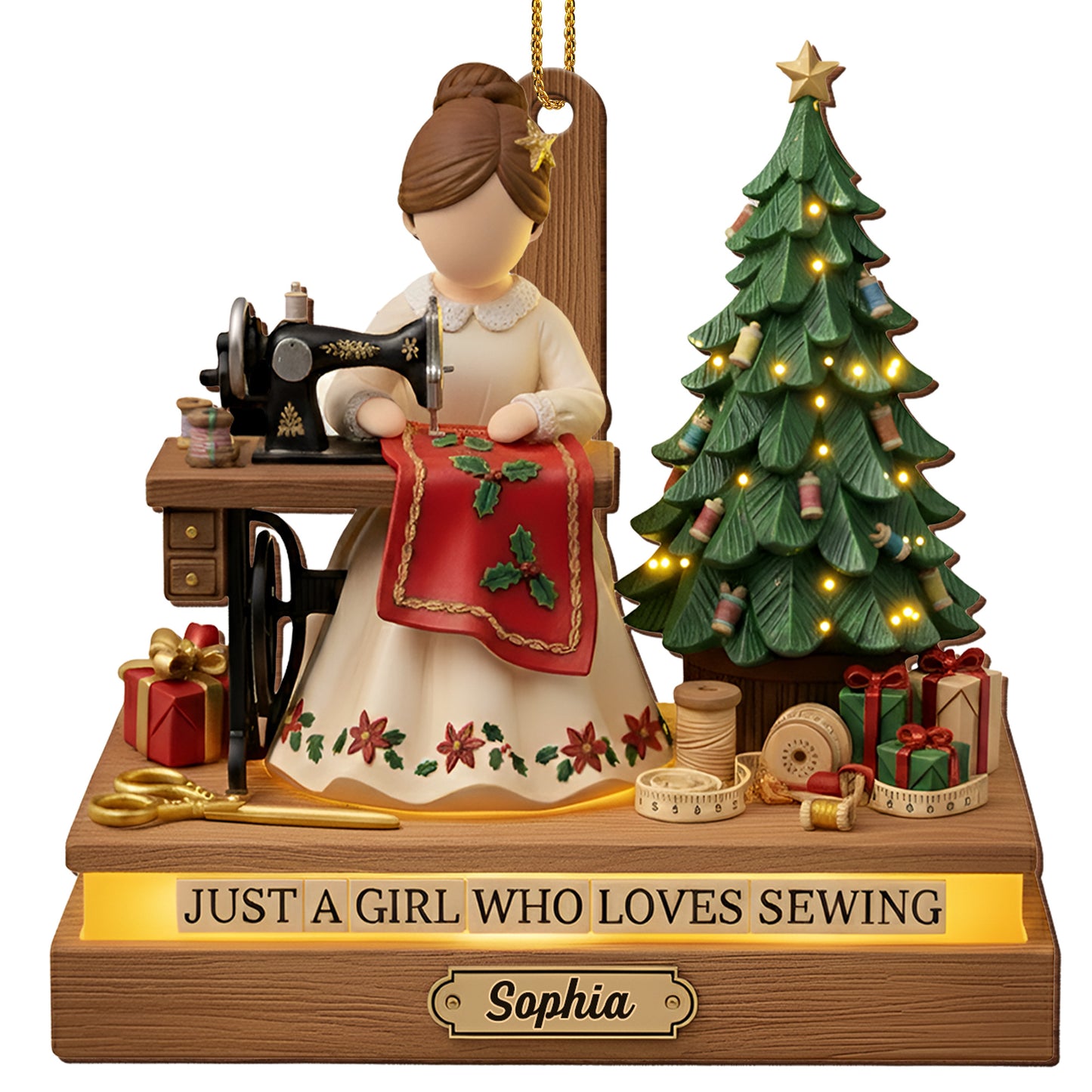 Just A Girl Who Loves Sewing, Christmas Tree, Gifts