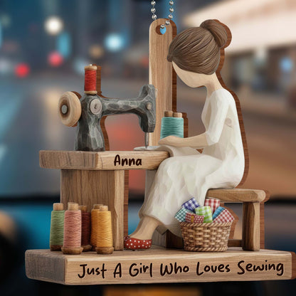 Just A Girl Who Loves Sewing With Threads And Sewing Machine