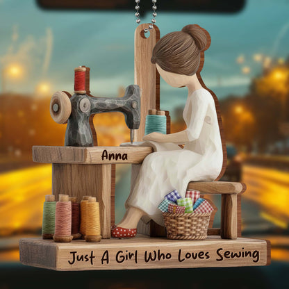 Just A Girl Who Loves Sewing With Threads And Sewing Machine