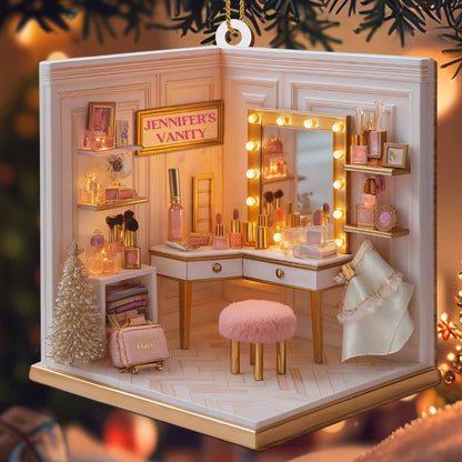 Delicate Makeup Vanity Ornament Celebrating Style