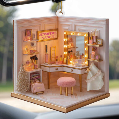 Delicate Makeup Vanity Ornament Celebrating Style
