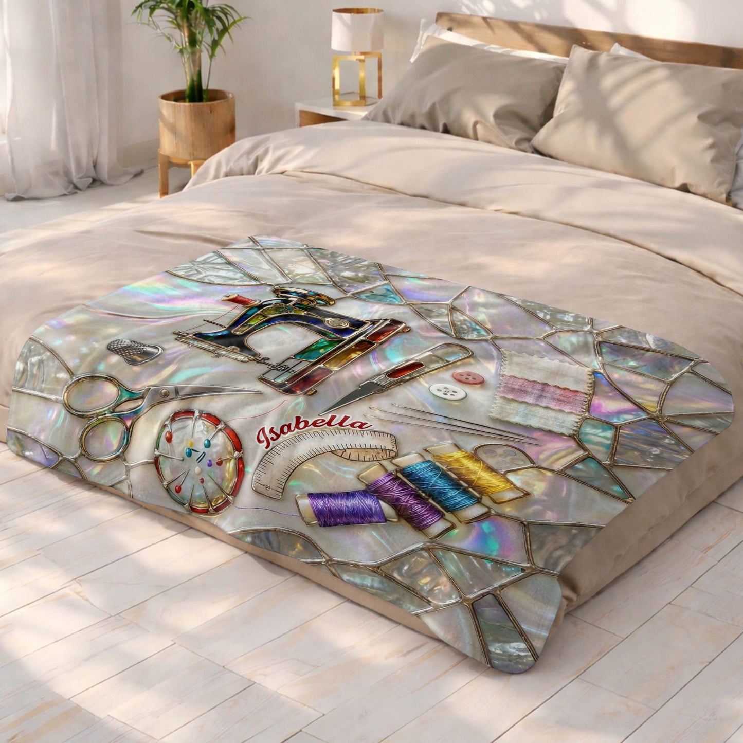 Vibrant Sewing Machine And Crafting Essentials