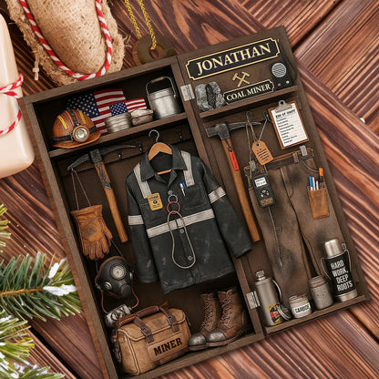 Best Wishes To My Dear Coal Miner - Personalized Custom Wood Ornament, Custom Shaped - JBS045_WDO