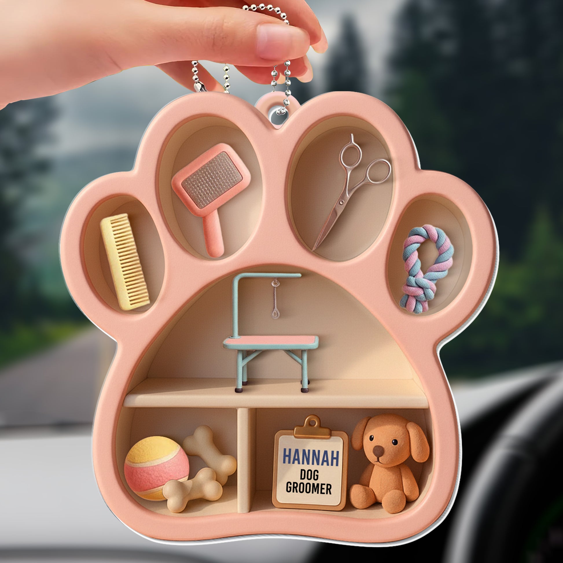 Personalize Your Pet Grooming Ornament With Tools And Toy