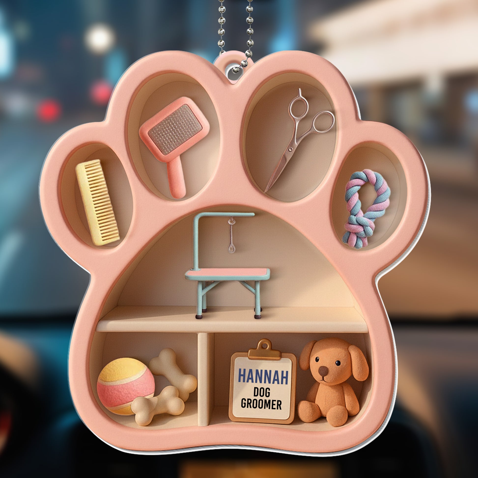 Personalize Your Pet Grooming Ornament With Tools And Toy