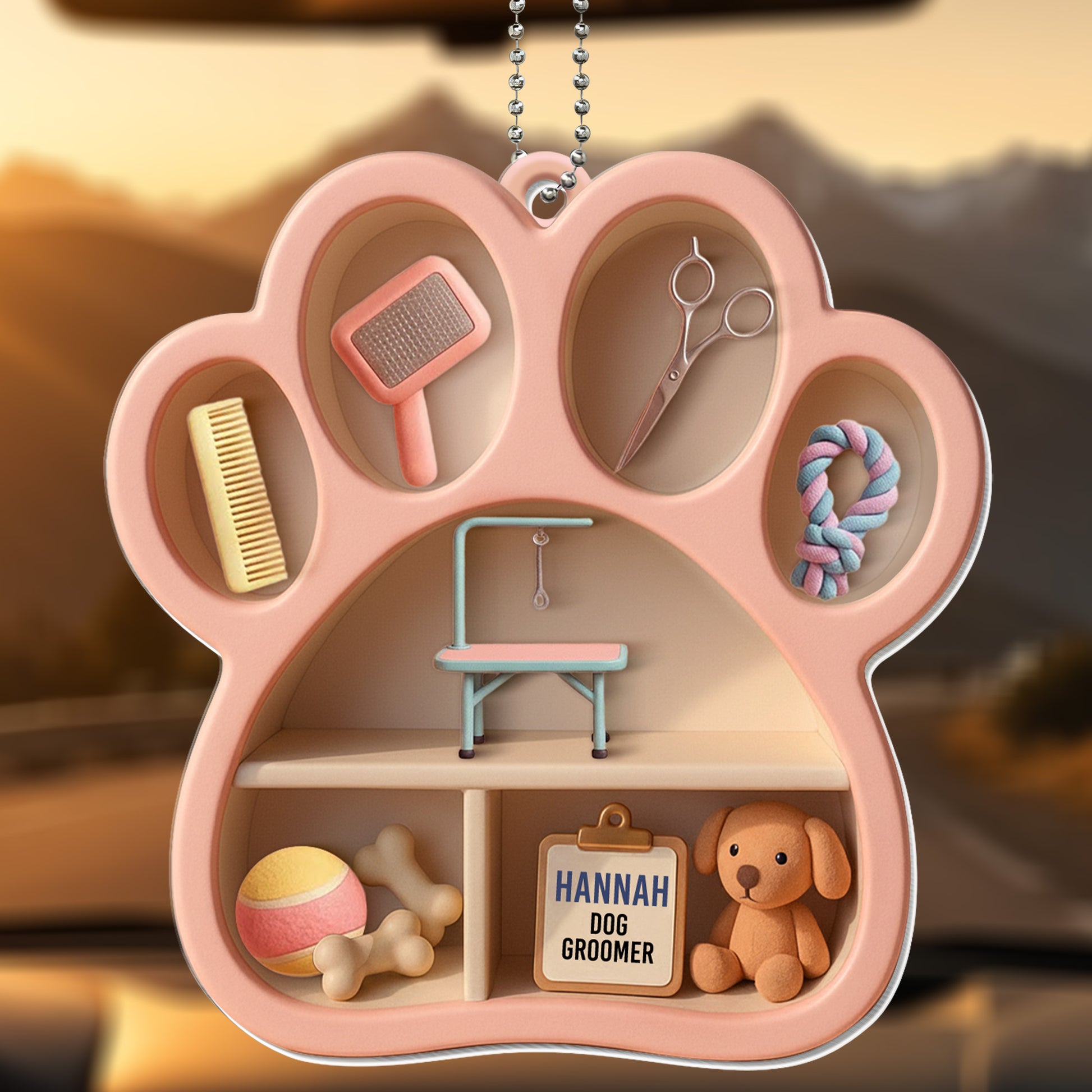 Personalize Your Pet Grooming Ornament With Tools And Toy