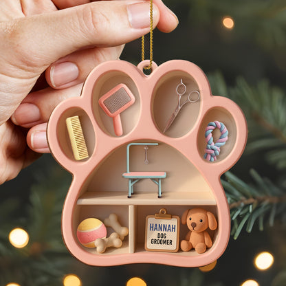 Hannah Dog Groomer Paw And Grooming Tools Ornament