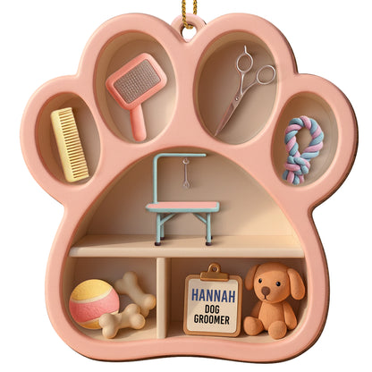 Hannah Dog Groomer Paw And Grooming Tools Ornament