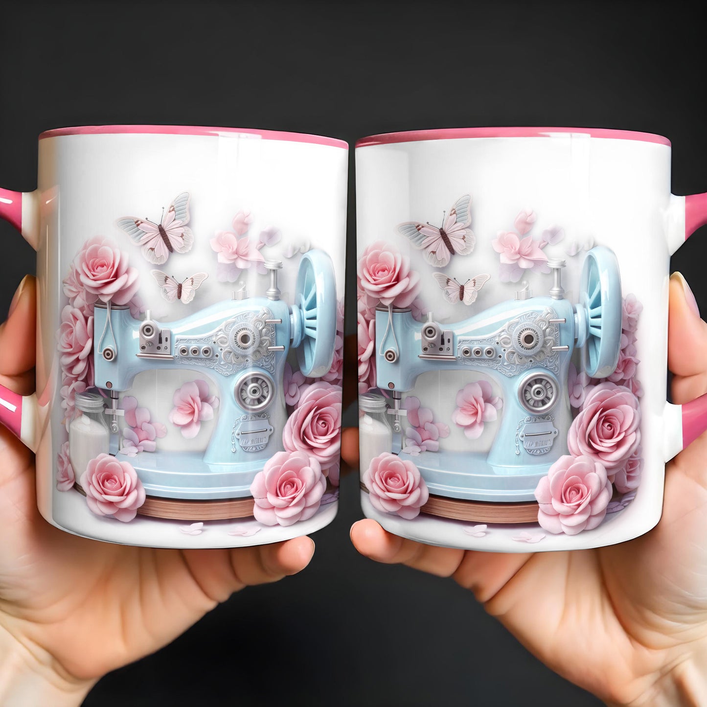 Celebrate Creativity With Sewing Machine and Roses Design