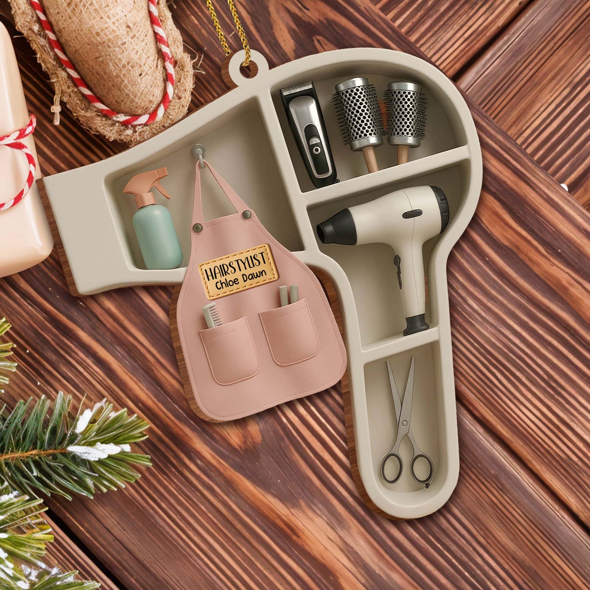 Custom Ornament For Hair Stylist With Styling Tools