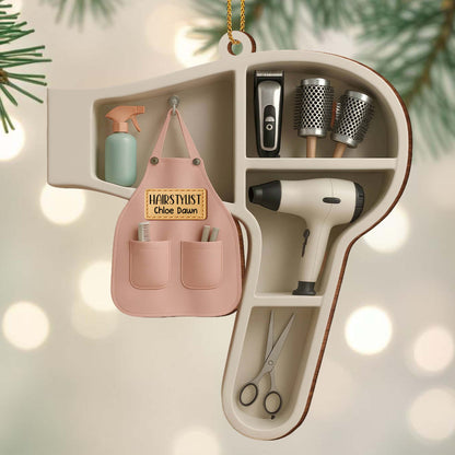 Custom Ornament For Hair Stylist With Styling Tools
