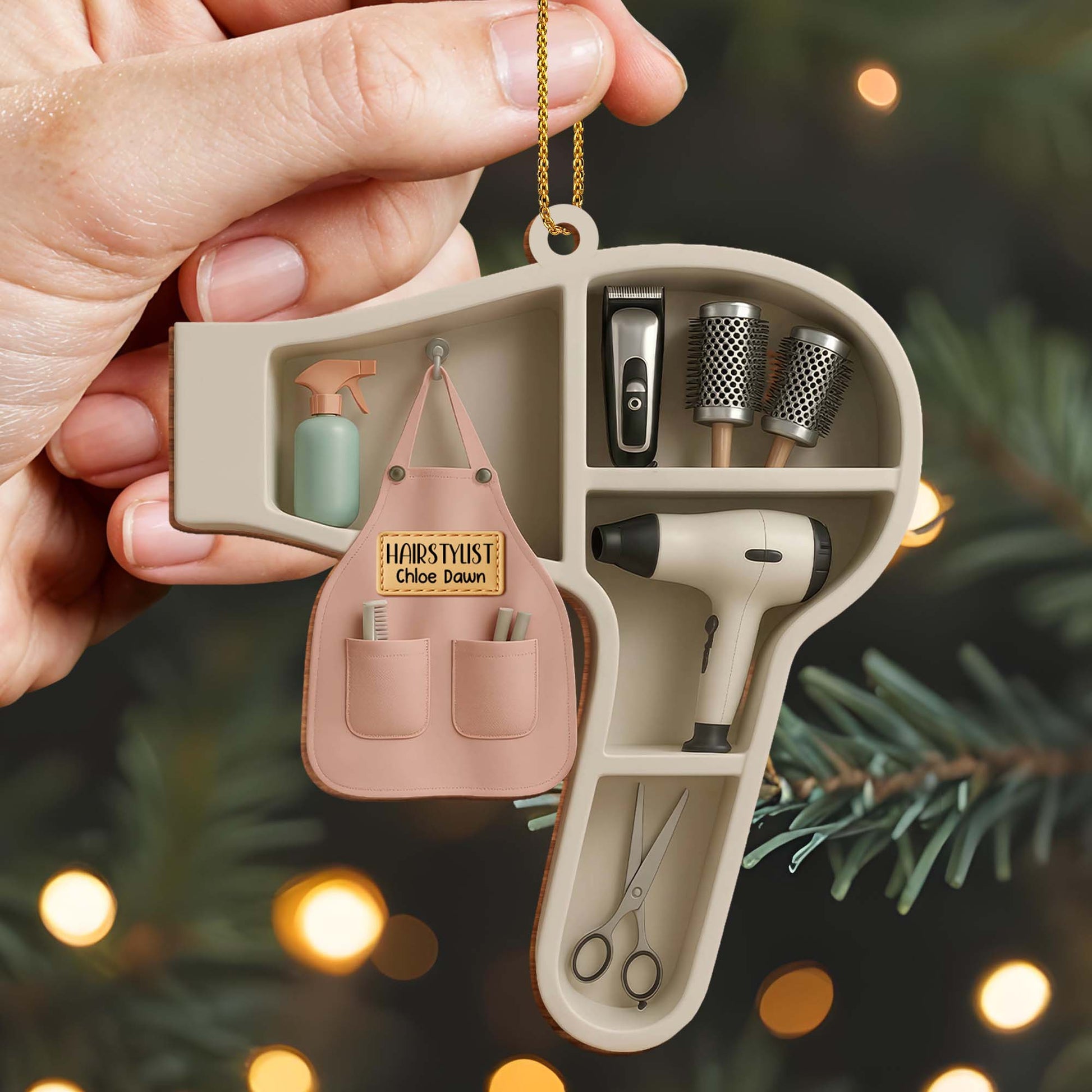Custom Ornament For Hair Stylist With Styling Tools
