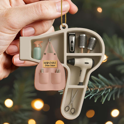 Custom Ornament For Hair Stylist With Styling Tools