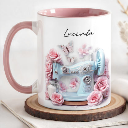 Vintage Sewing Machine and Beautiful Roses Design