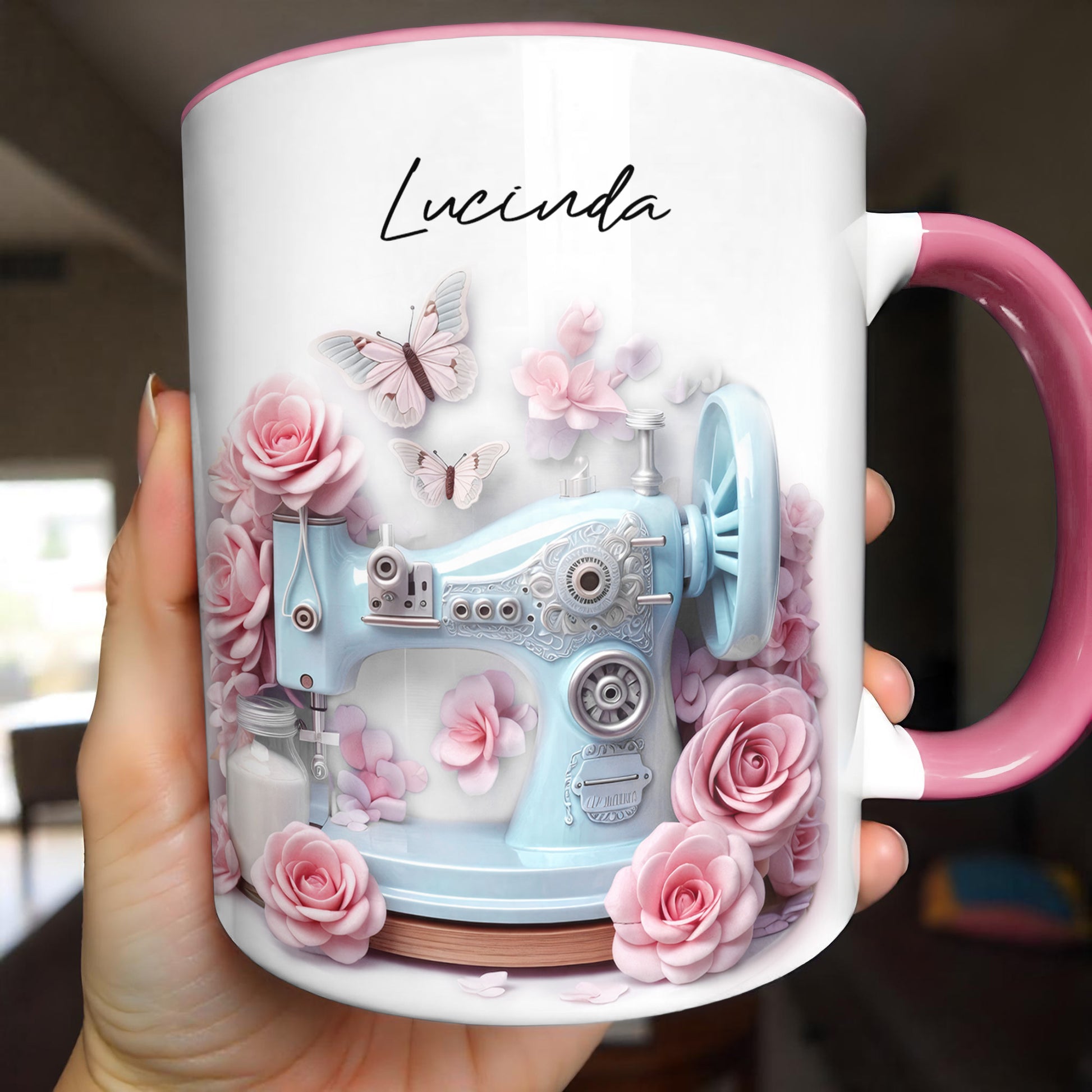 Vintage Sewing Machine and Beautiful Roses Design