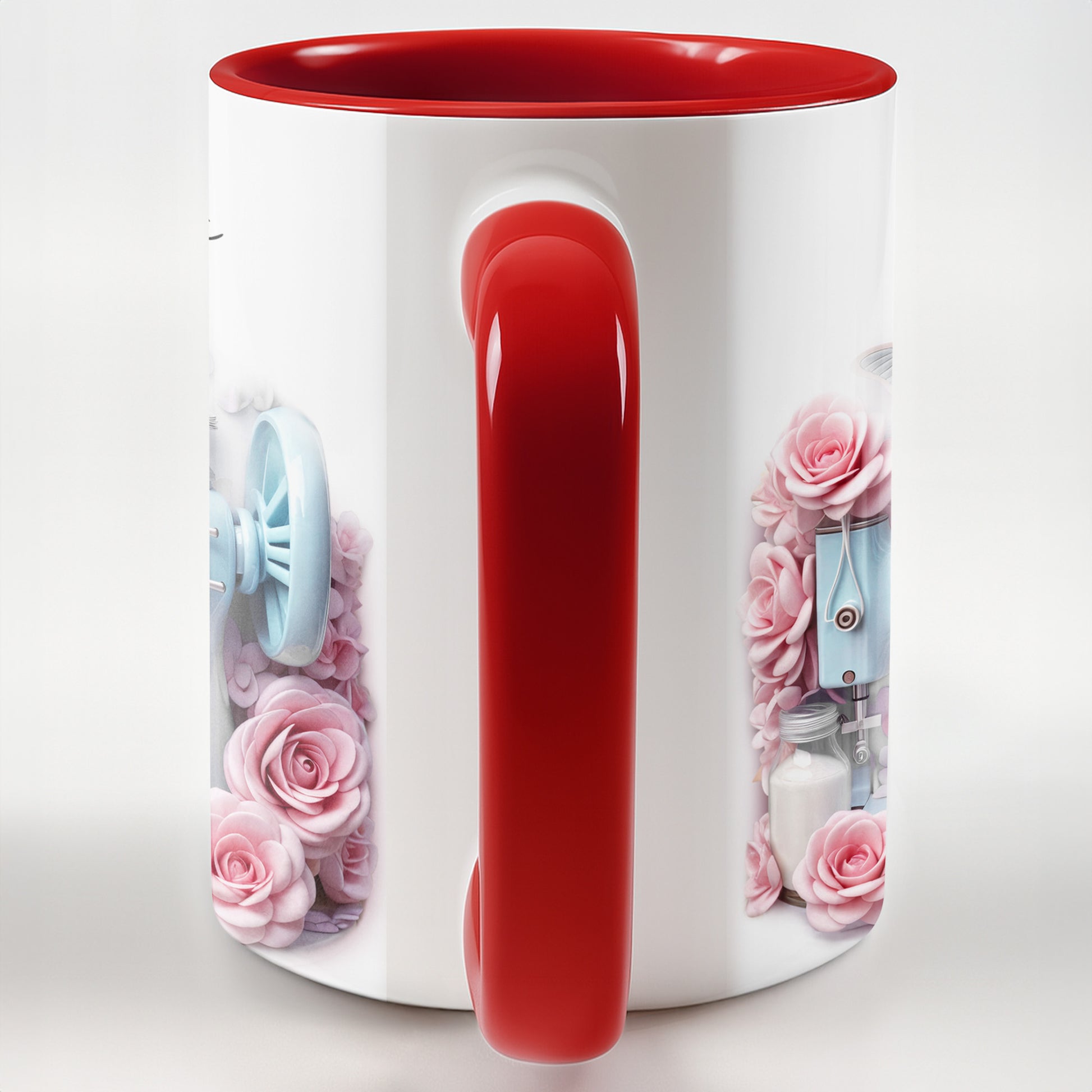 Vintage Sewing Machine and Beautiful Roses Design