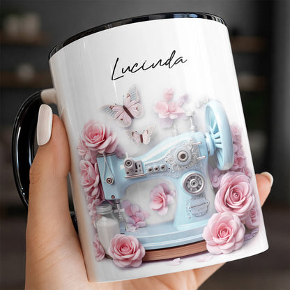 Vintage Sewing Machine and Beautiful Roses Design