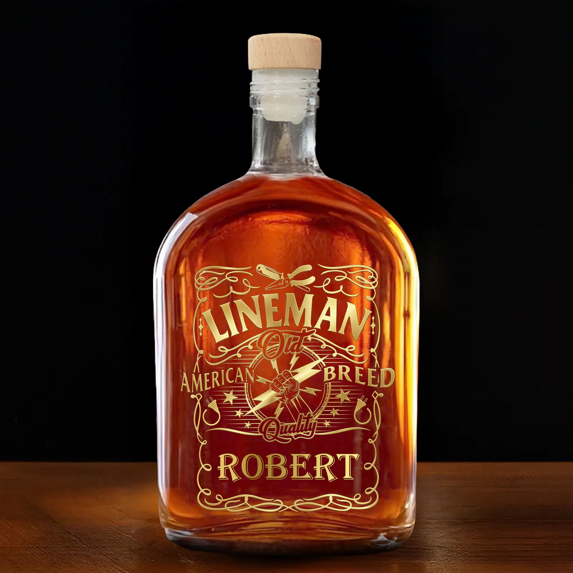 Lineman Old American Breed Quality Lightning Bolt And Plugs Design