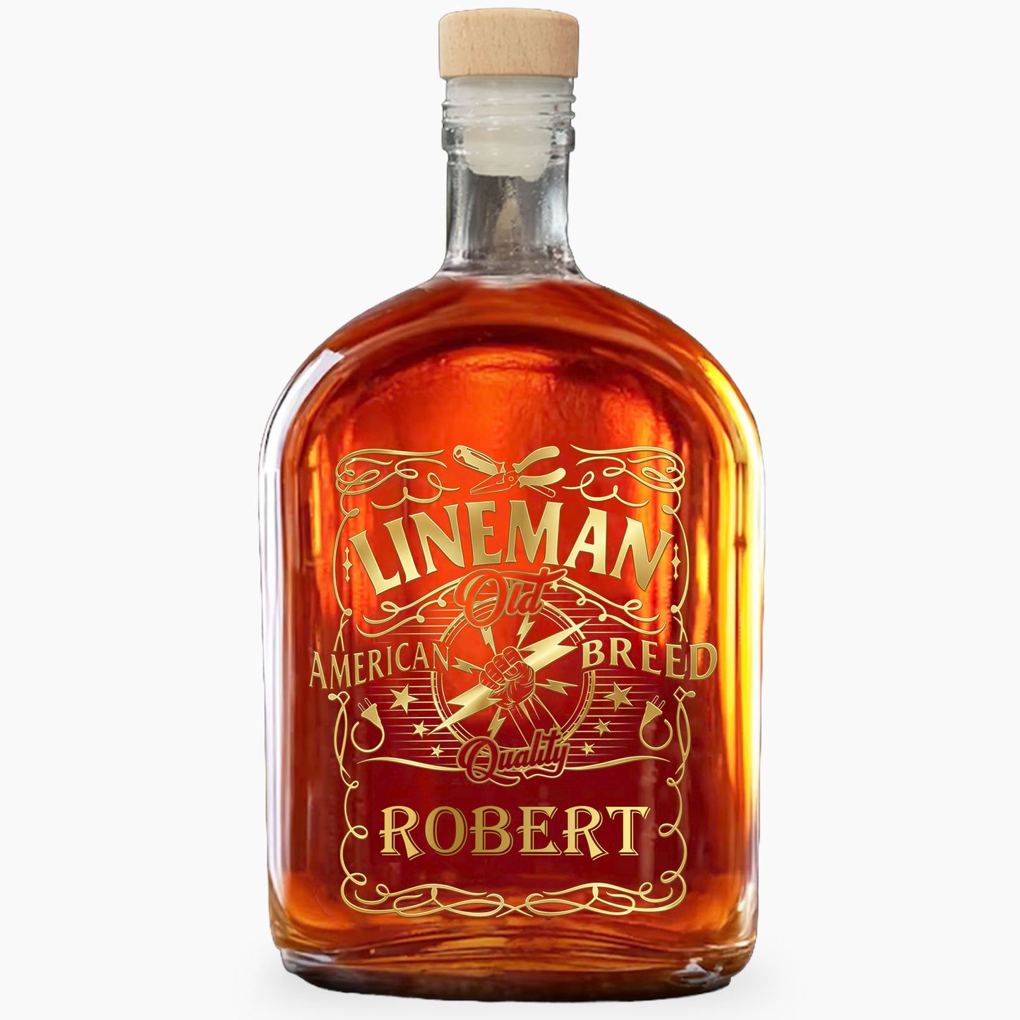 Lineman Old American Breed Quality Lightning Bolt And Plugs Design