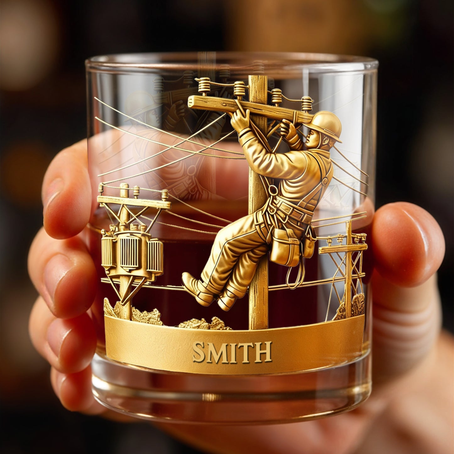 Customized Lineman, Utility Pole, Wires