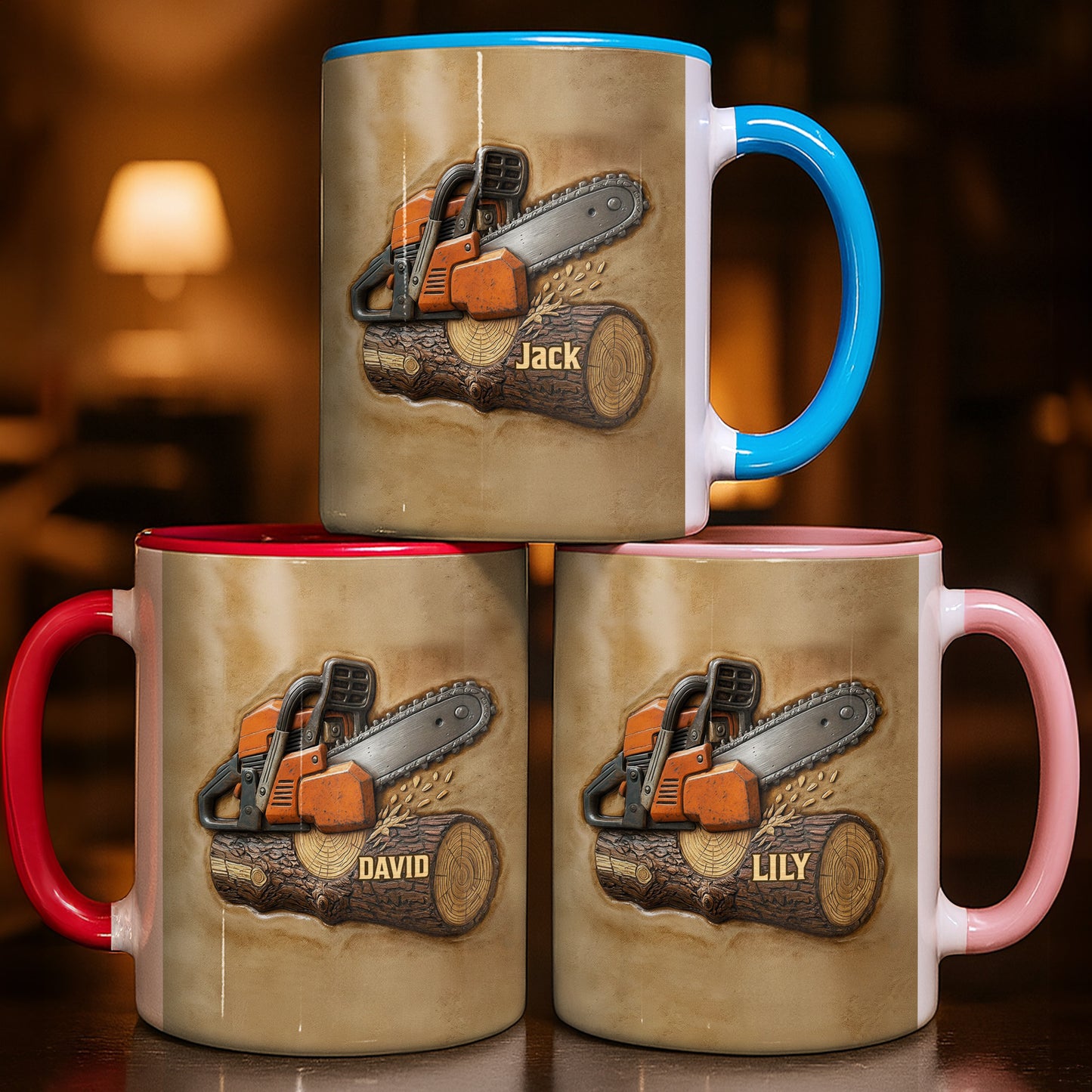 Custom Chainsaw And Log Design