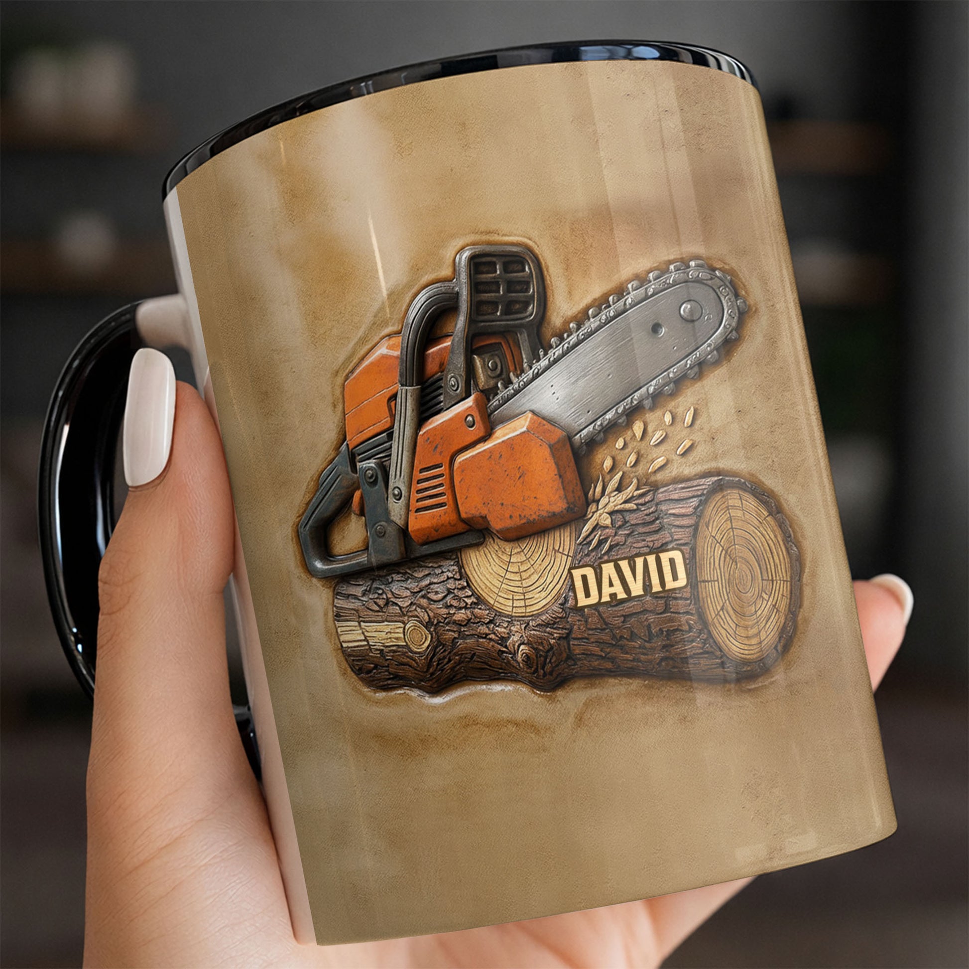 Custom Chainsaw And Log Design