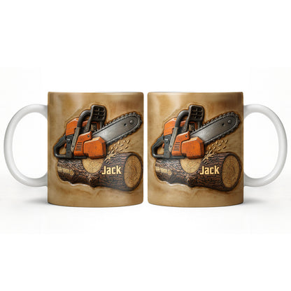 Rugged Chainsaw And Wood Design