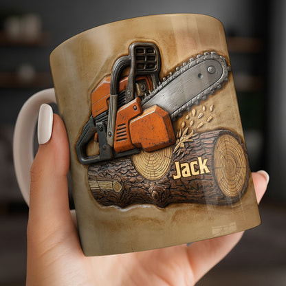 Rugged Chainsaw And Wood Design