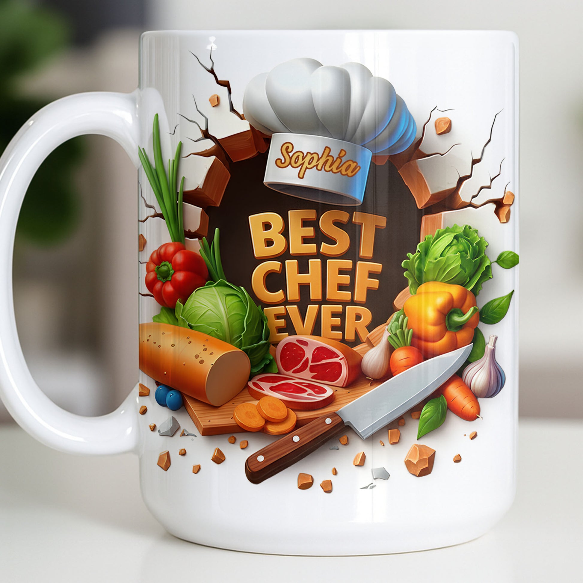 Best Chef Ever With Chef Hat And Vegetables