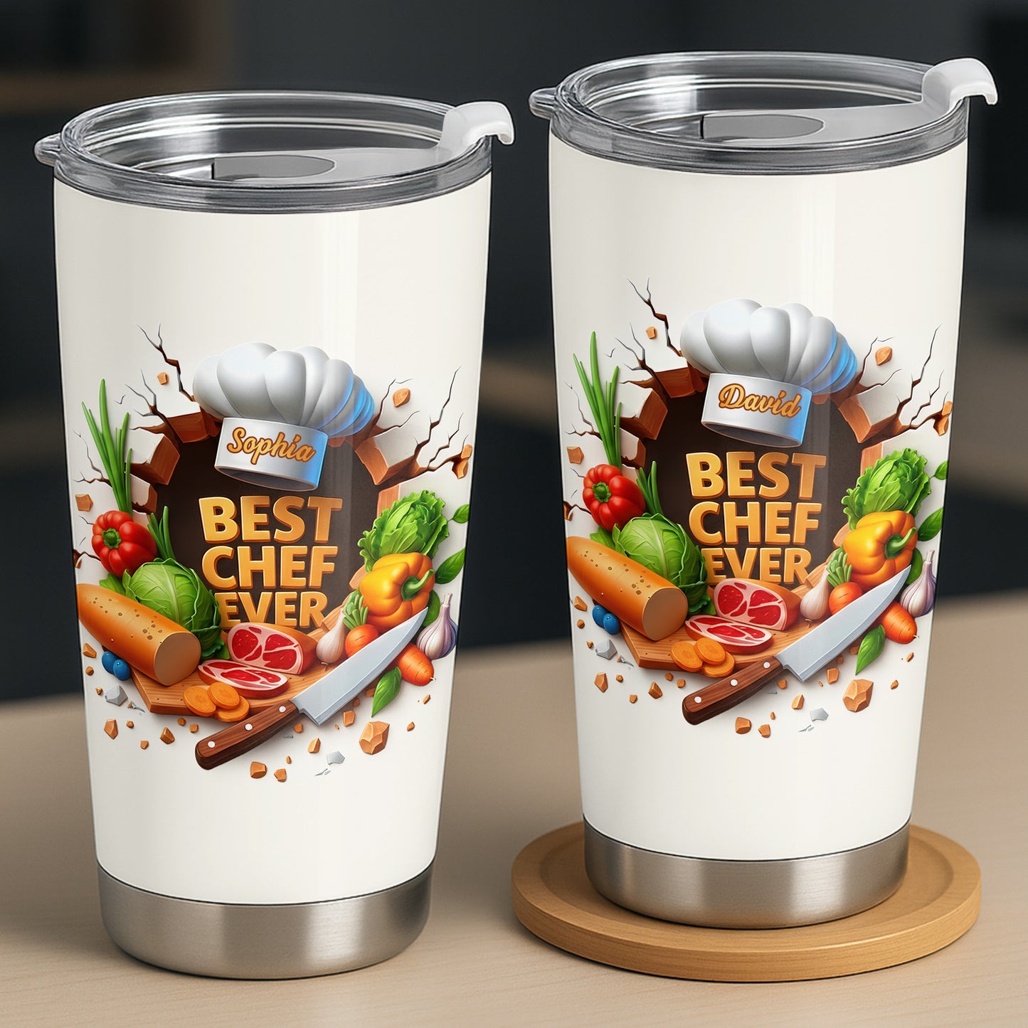 Best Chef Ever With Chef Hat And Fresh Ingredients