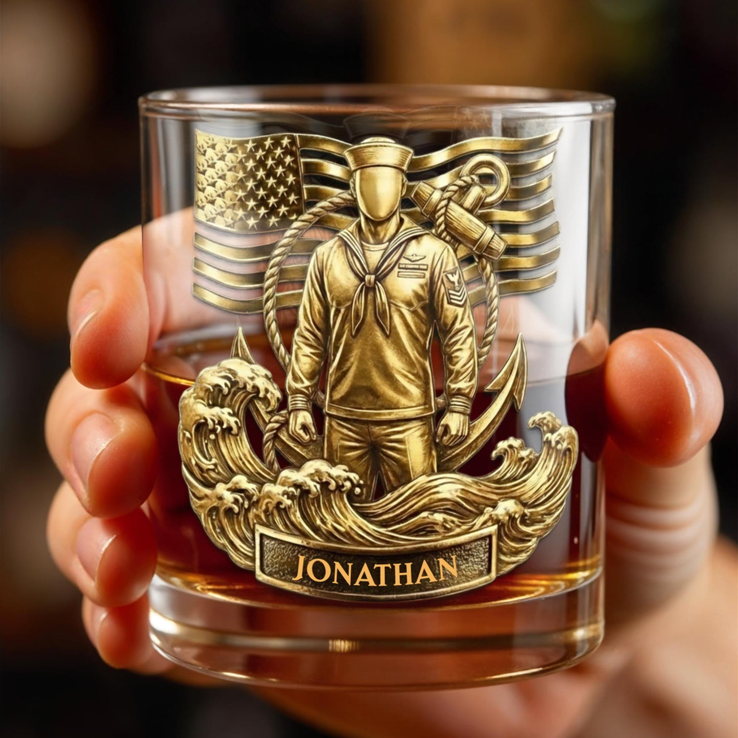 Honoring Our Heroes, American Flag And Military Figure