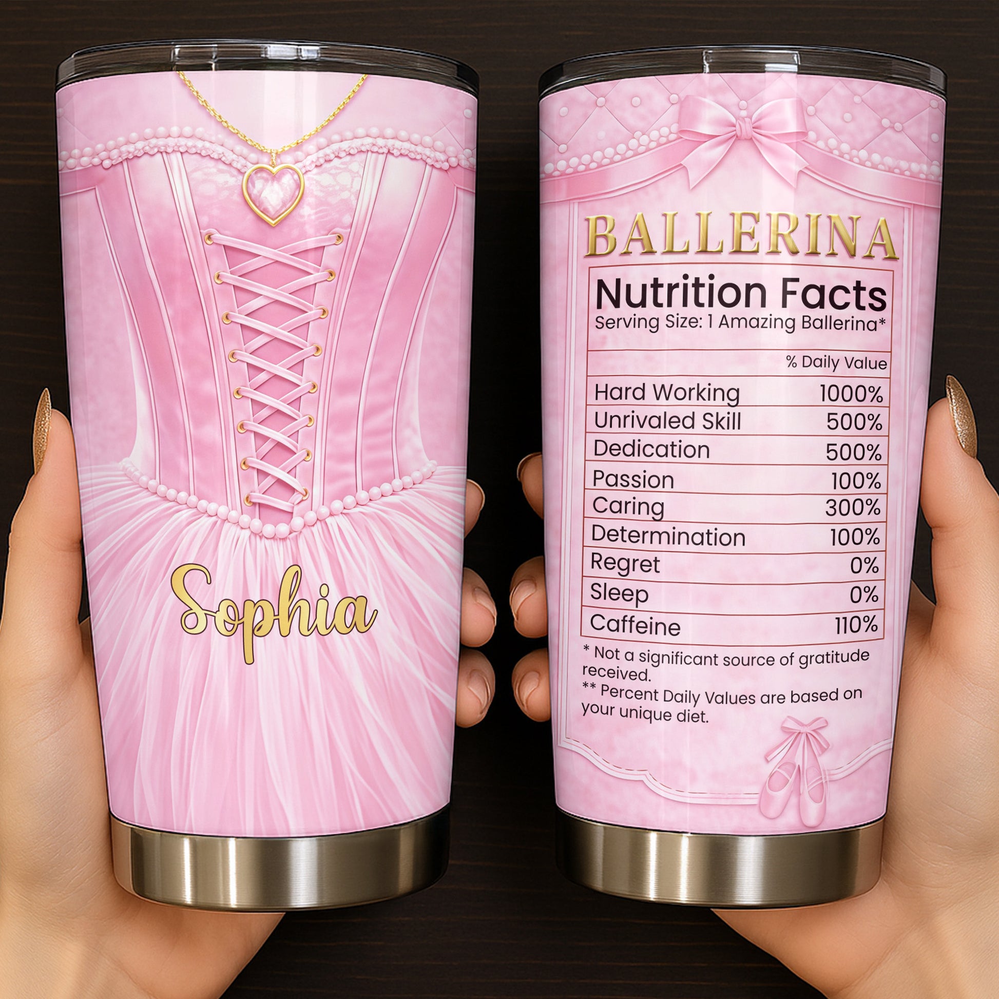 Ballerina Nutrition Facts, Ballet Tutu And Heart Necklace
