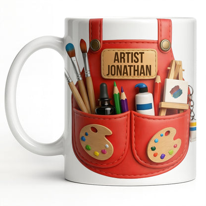 Artist [Your Name] With Paint Brushes And Palette