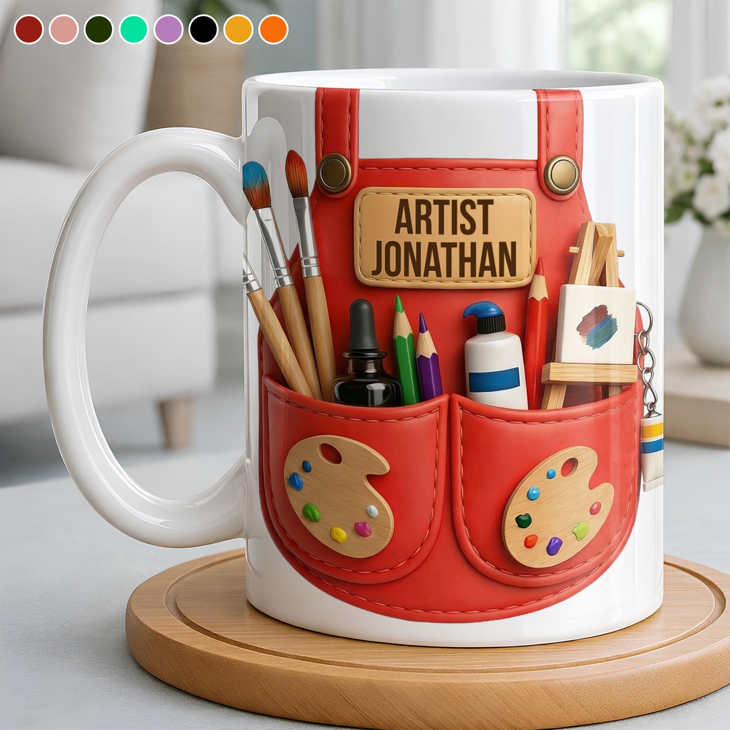 Artist [Your Name] With Paint Brushes And Palette