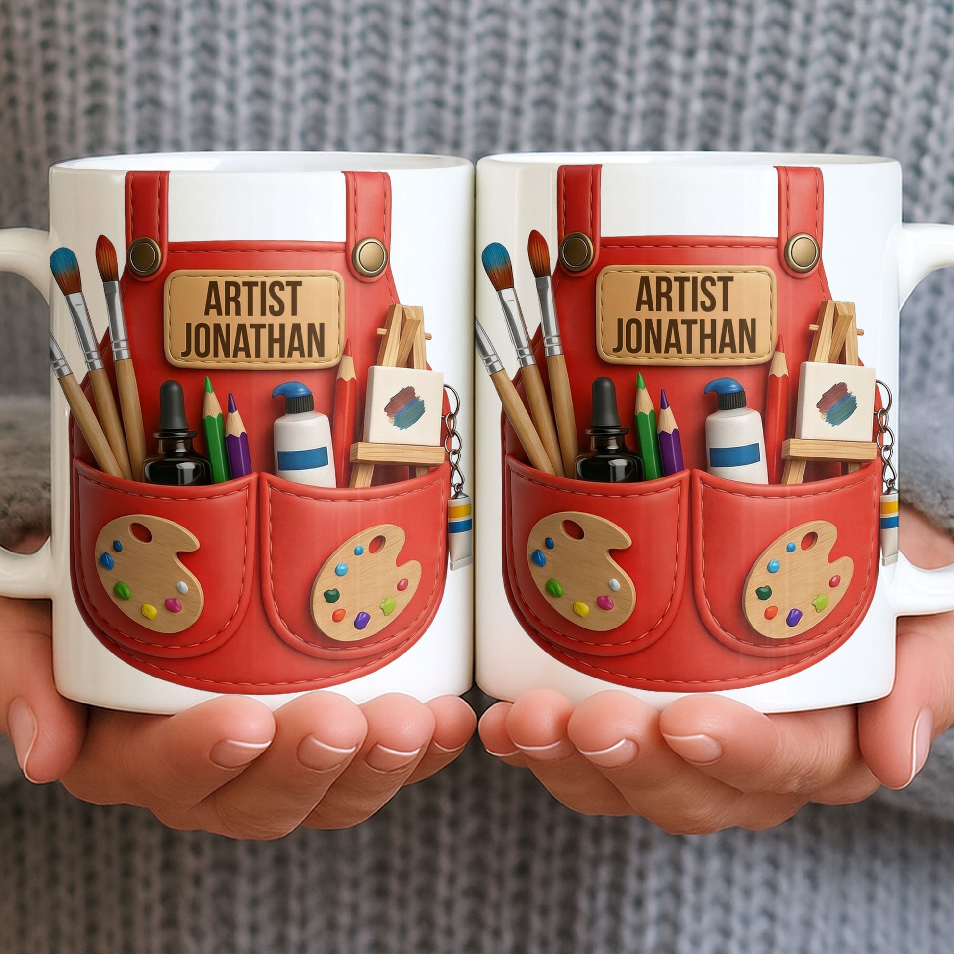 Artist [Your Name] With Paint Brushes And Palette