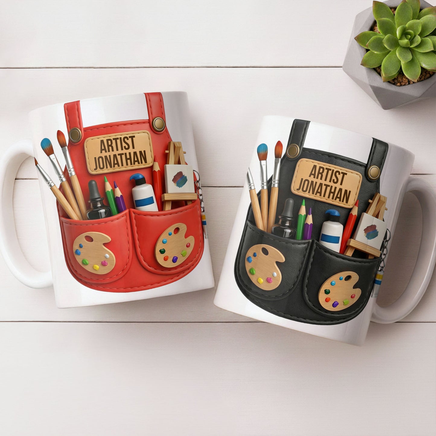 Artist [Your Name] With Paint Brushes And Palette