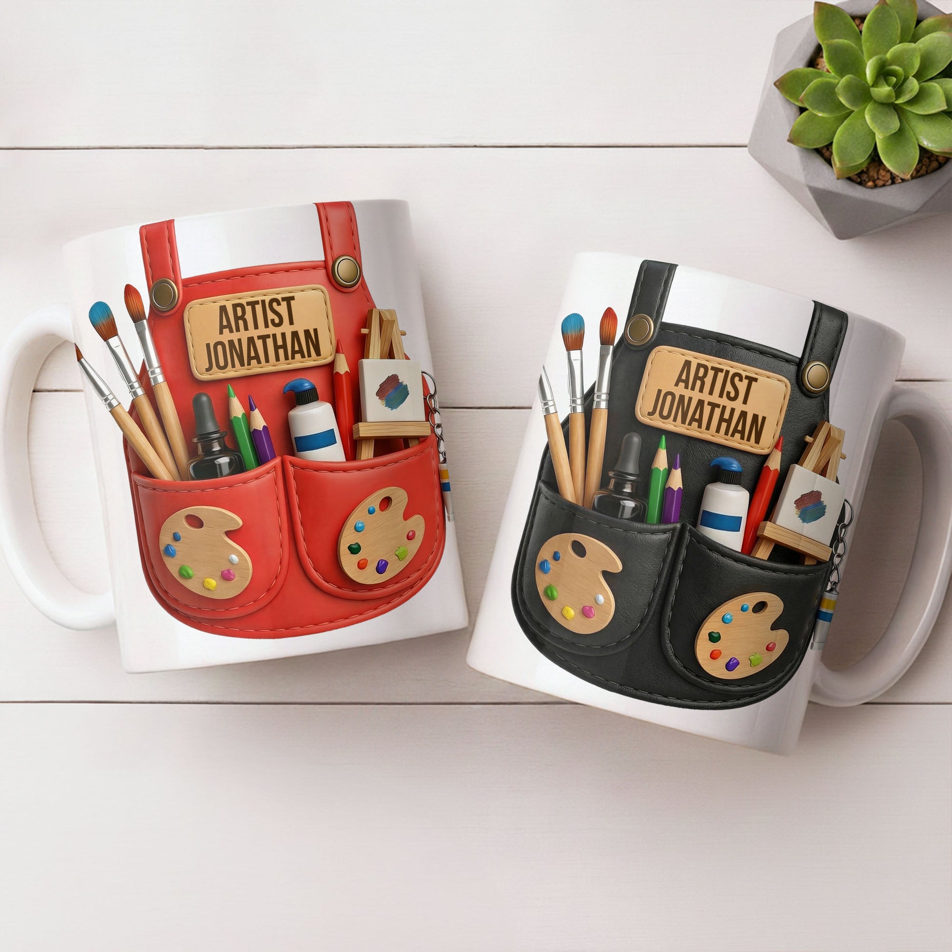 Artist [Your Name] With Paint Brushes And Palette