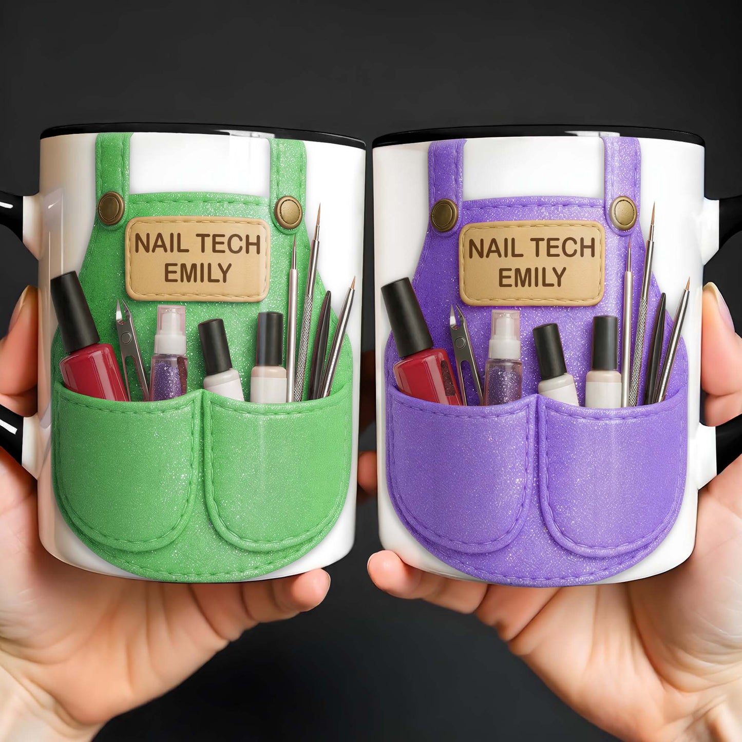 Celebrate Creativity With Nail Polish, Scissors, Brushes Design - Personalized Custom Accent Mug - JBS088_AMUG
