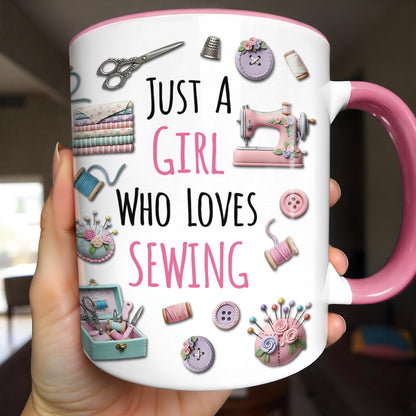 Just A Girl Who Loves Sewing With Scissors And Buttons