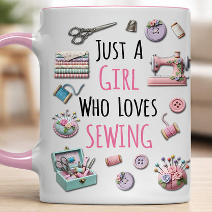 Just A Girl Who Loves Sewing With Scissors And Buttons