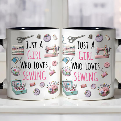 Just A Girl Who Loves Sewing With Scissors And Buttons