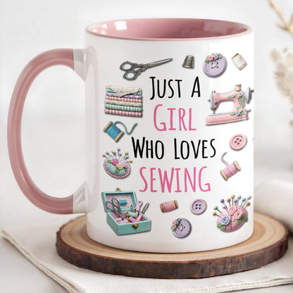 Just A Girl Who Loves Sewing With Scissors And Buttons