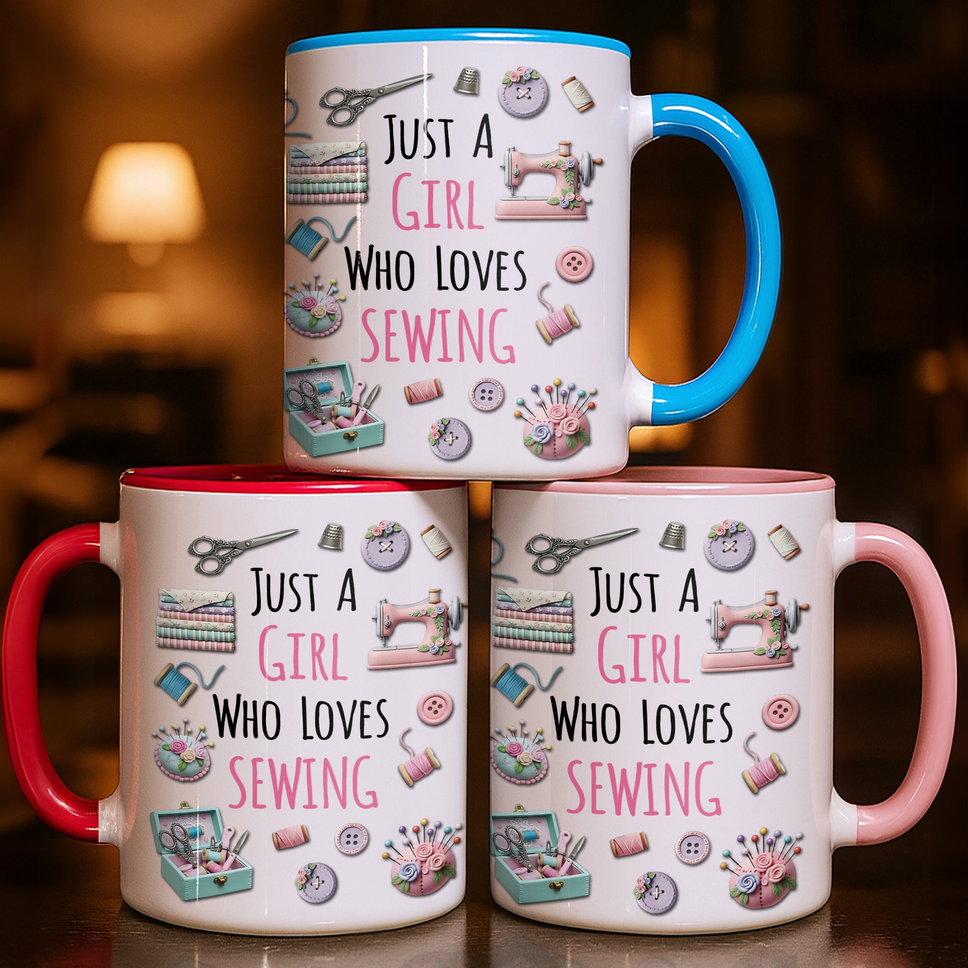 Just A Girl Who Loves Sewing With Scissors And Buttons