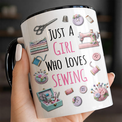 Just A Girl Who Loves Sewing With Scissors And Buttons